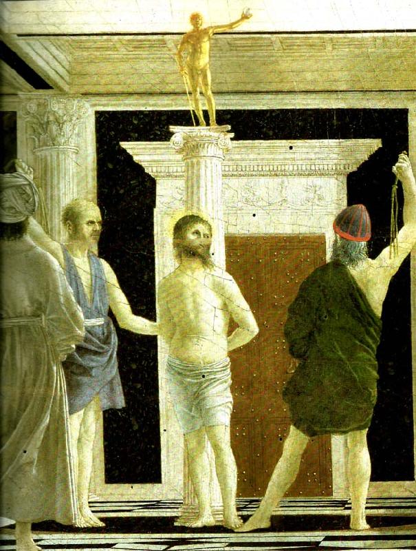 Piero della Francesca the flagellation, detail oil painting image